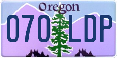 OR license plate 070LDP