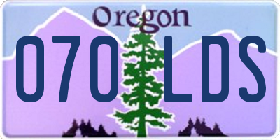 OR license plate 070LDS