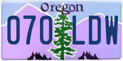 OR license plate 070LDW
