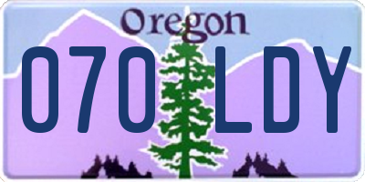 OR license plate 070LDY