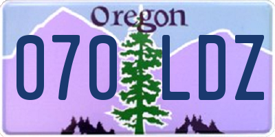 OR license plate 070LDZ