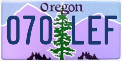 OR license plate 070LEF