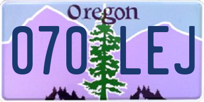 OR license plate 070LEJ