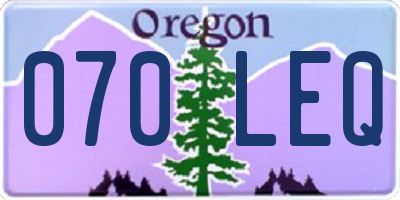 OR license plate 070LEQ