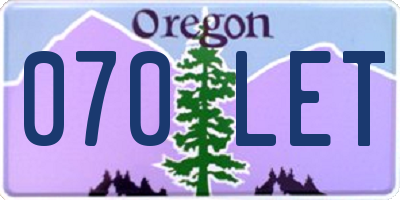OR license plate 070LET