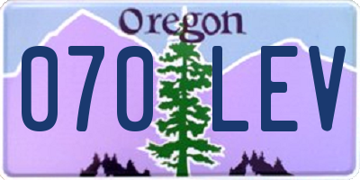 OR license plate 070LEV