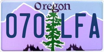 OR license plate 070LFA