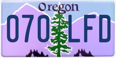 OR license plate 070LFD