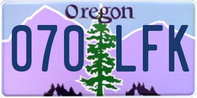 OR license plate 070LFK
