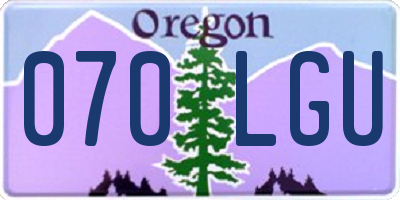 OR license plate 070LGU