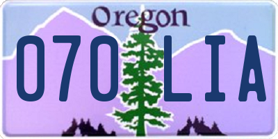 OR license plate 070LIA