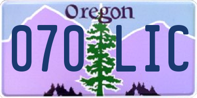 OR license plate 070LIC