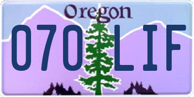 OR license plate 070LIF