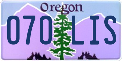 OR license plate 070LIS