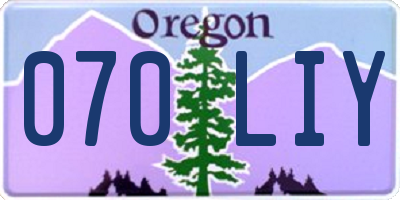 OR license plate 070LIY