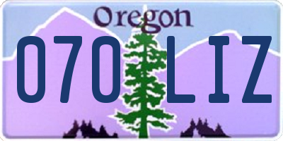 OR license plate 070LIZ