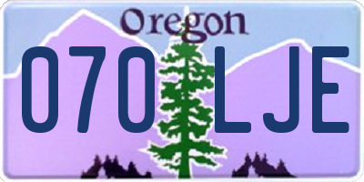 OR license plate 070LJE