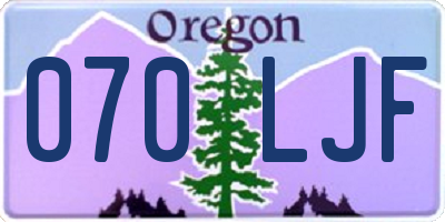 OR license plate 070LJF