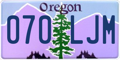 OR license plate 070LJM