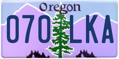 OR license plate 070LKA