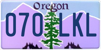 OR license plate 070LKL