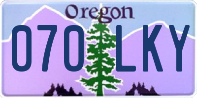 OR license plate 070LKY