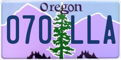OR license plate 070LLA