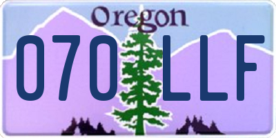 OR license plate 070LLF