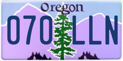 OR license plate 070LLN