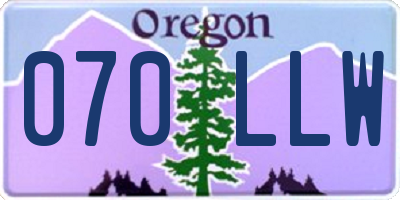 OR license plate 070LLW