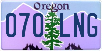 OR license plate 070LNG