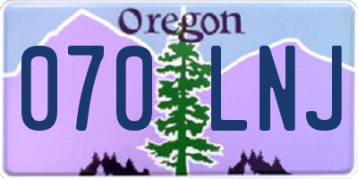 OR license plate 070LNJ