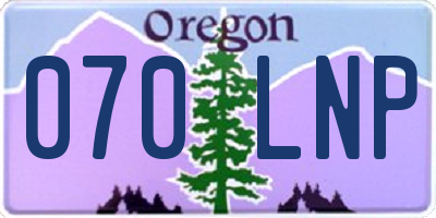 OR license plate 070LNP