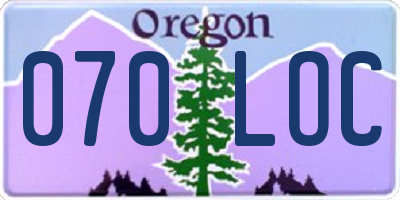 OR license plate 070LOC