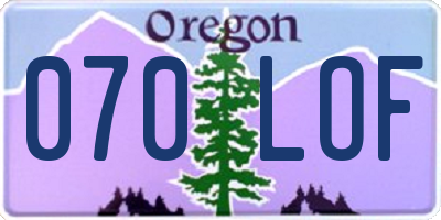 OR license plate 070LOF