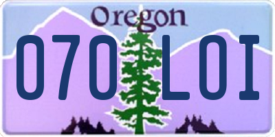 OR license plate 070LOI
