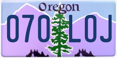 OR license plate 070LOJ