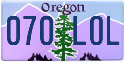OR license plate 070LOL
