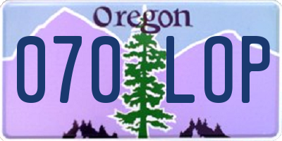 OR license plate 070LOP