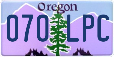 OR license plate 070LPC