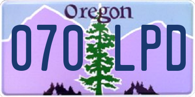 OR license plate 070LPD
