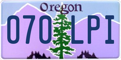 OR license plate 070LPI
