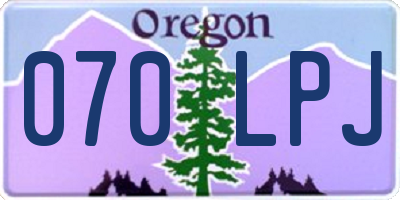 OR license plate 070LPJ