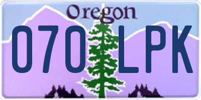 OR license plate 070LPK