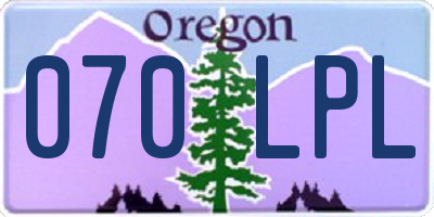 OR license plate 070LPL