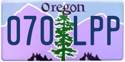 OR license plate 070LPP