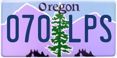 OR license plate 070LPS