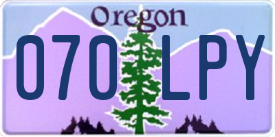 OR license plate 070LPY