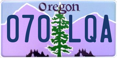 OR license plate 070LQA