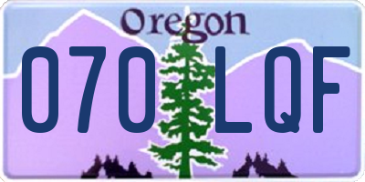 OR license plate 070LQF